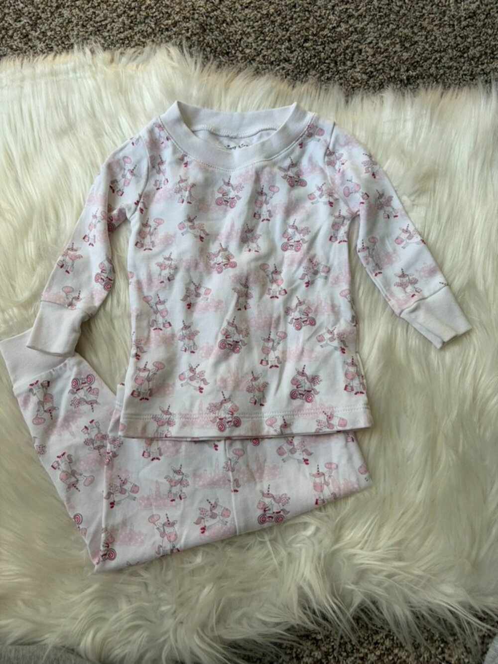 Kissy Kissy Pima Cotton Unicorn Pajama Set Girls 12-18 Months